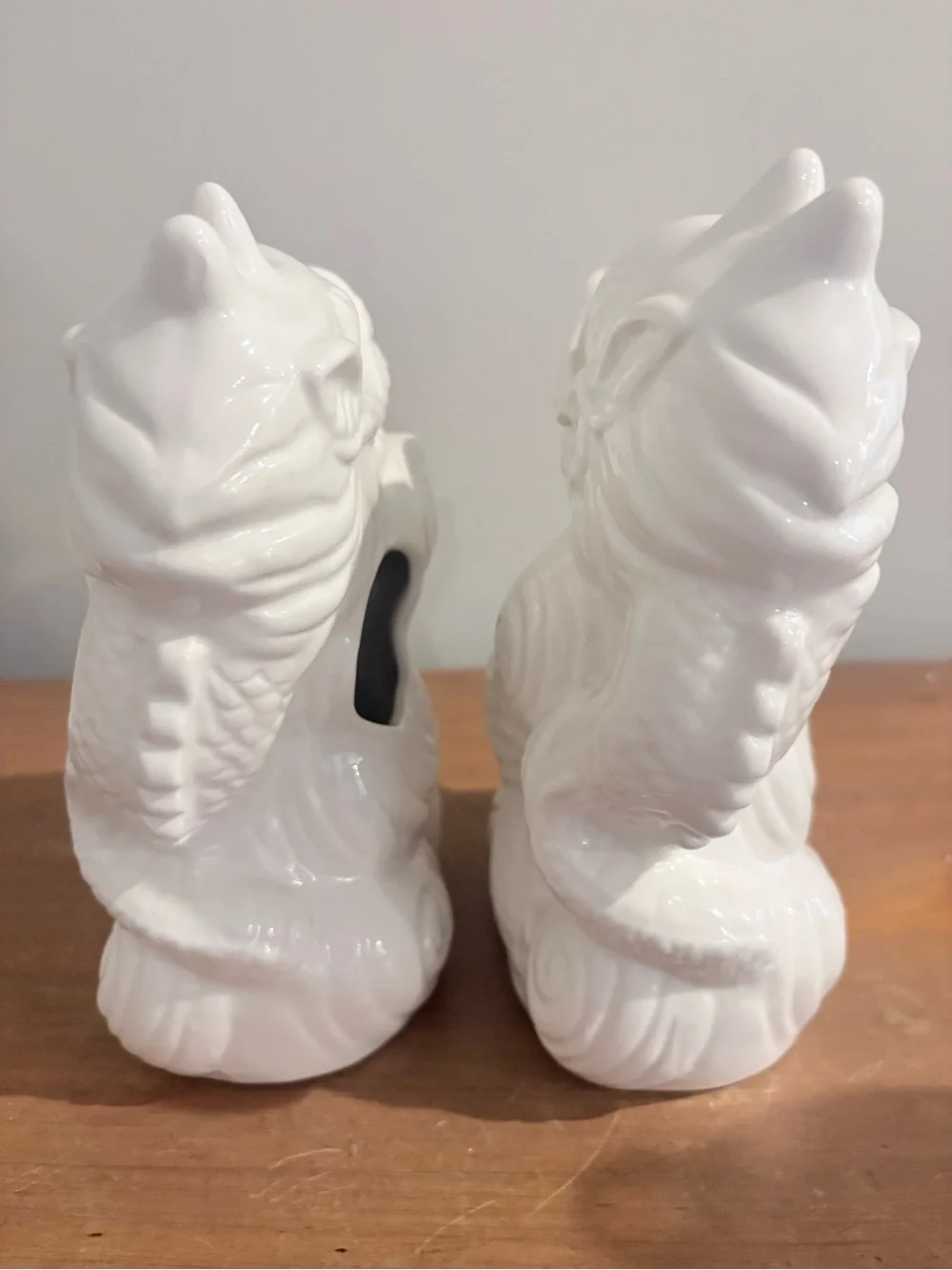 White Ceramic Foo Dog Pair